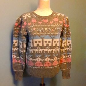 Vintage "Concepts" (for Susan Bristol) Hand Embroidered Wool Pullover Sweater